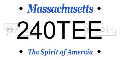 240TEE Massachusetts License Plate