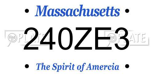 240ZE3 Massachusetts License Plate