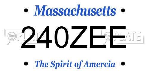 240ZEE Massachusetts License Plate