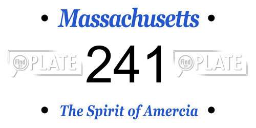 241 Massachusetts License Plate
