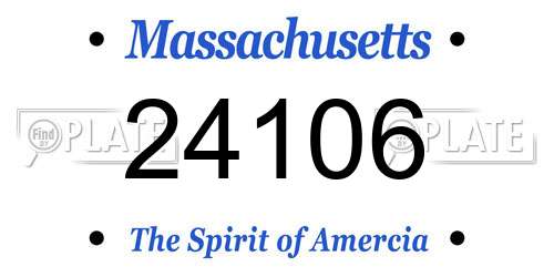 24106 Massachusetts License Plate