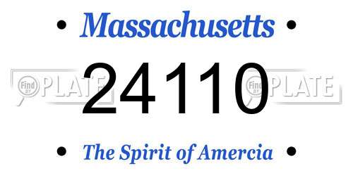 24110 Massachusetts License Plate