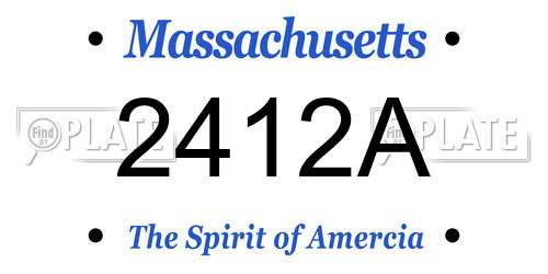 2412A Massachusetts License Plate
