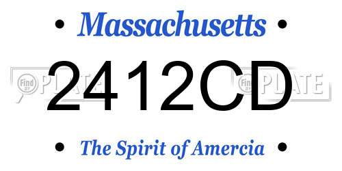 2412CD Massachusetts License Plate