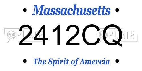 2412CQ Massachusetts License Plate