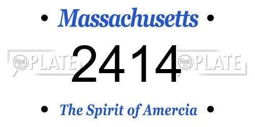 2414 Massachusetts License Plate