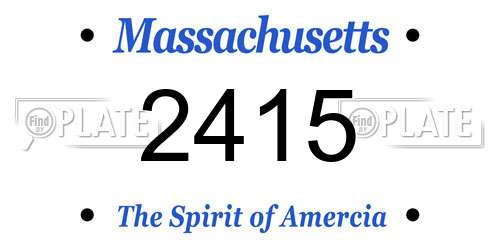 2415 Massachusetts License Plate