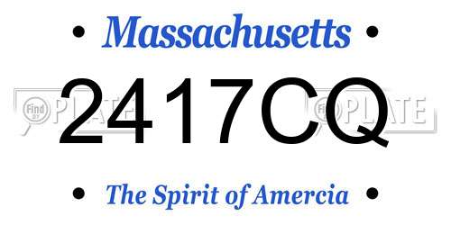 2417CQ Massachusetts License Plate