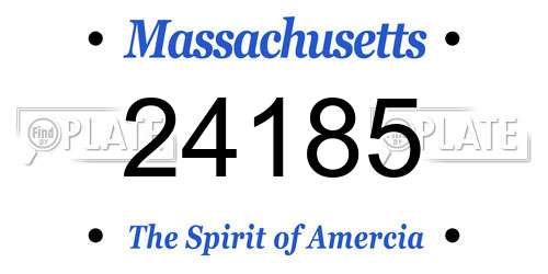 24185 Massachusetts License Plate