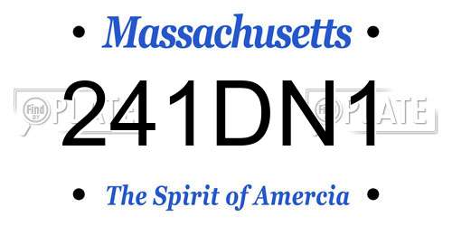 241DN1 Massachusetts License Plate