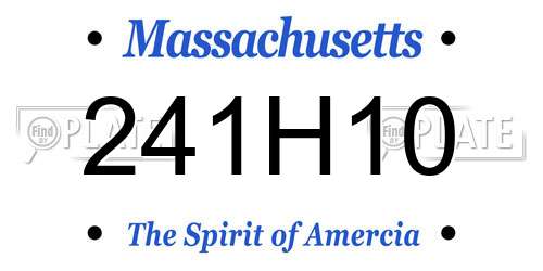 241H10 Massachusetts License Plate