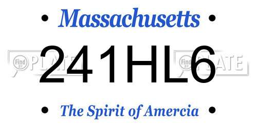 241HL6 Massachusetts License Plate