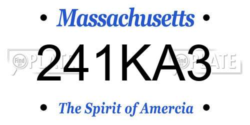 241KA3 Massachusetts License Plate