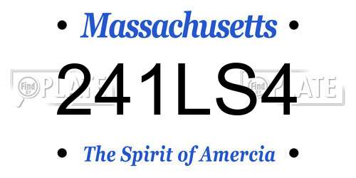 241LS4 Massachusetts License Plate