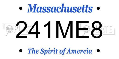 241ME8 Massachusetts License Plate