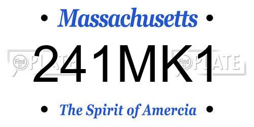241MK1 Massachusetts License Plate