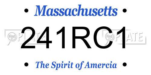 241RC1 Massachusetts License Plate