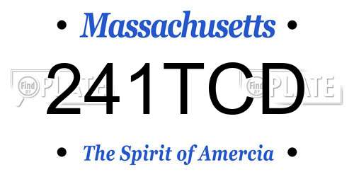 241TCD Massachusetts License Plate