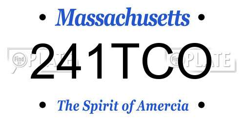 241TCO Massachusetts License Plate