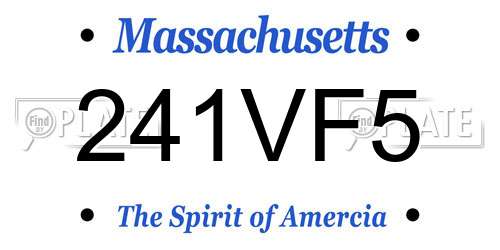 241VF5 Massachusetts License Plate