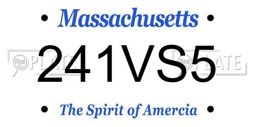 241VS5 Massachusetts License Plate