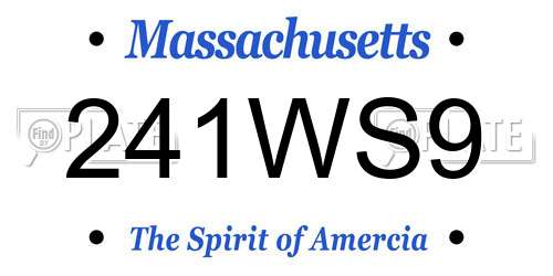 241WS9 Massachusetts License Plate