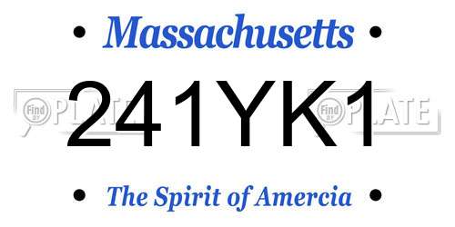 241YK1 Massachusetts License Plate