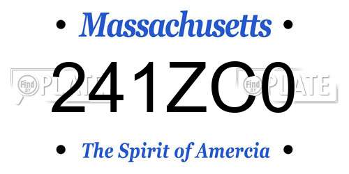241ZC0 Massachusetts License Plate
