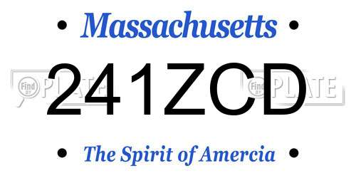 241ZCD Massachusetts License Plate