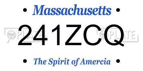 241ZCQ Massachusetts License Plate