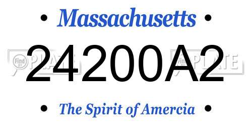 24200A2 Massachusetts License Plate