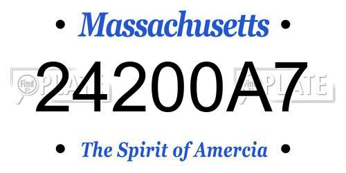 24200A7 Massachusetts License Plate