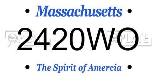 2420WO Massachusetts License Plate