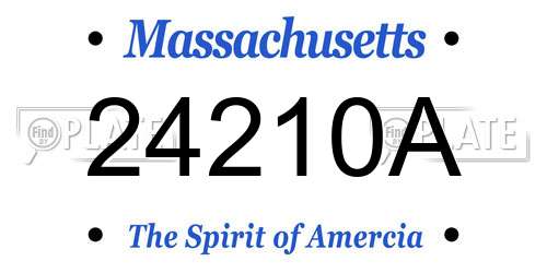 24210A Massachusetts License Plate