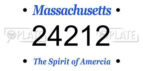 24212 Massachusetts License Plate