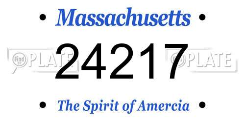 24217 Massachusetts License Plate