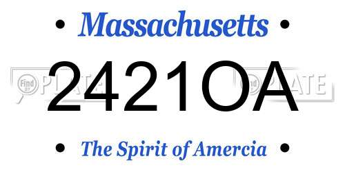 2421OA Massachusetts License Plate