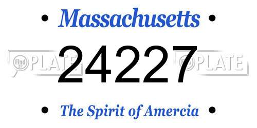 24227 Massachusetts License Plate