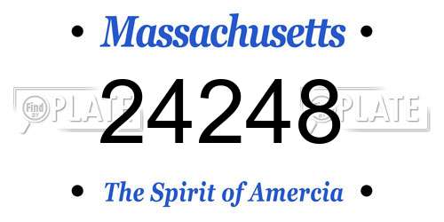 24248 Massachusetts License Plate