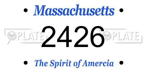 2426 Massachusetts License Plate