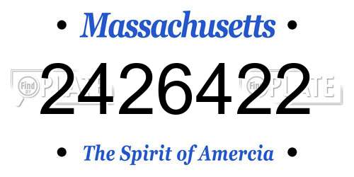 2426422 Massachusetts License Plate
