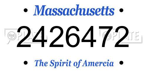 2426472 Massachusetts License Plate