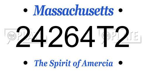 24264T2 Massachusetts License Plate
