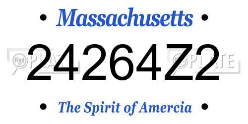 24264Z2 Massachusetts License Plate
