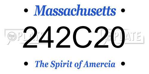 242C20 Massachusetts License Plate