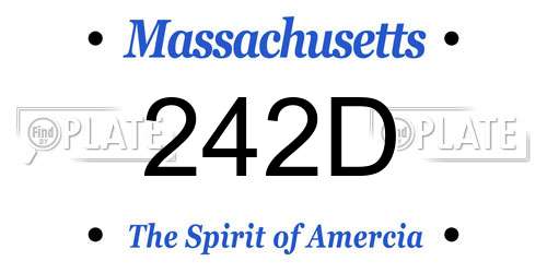242D Massachusetts License Plate