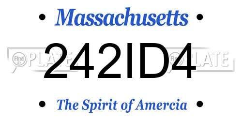 242ID4 Massachusetts License Plate