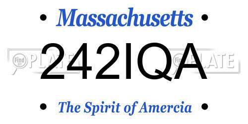 242IQA Massachusetts License Plate