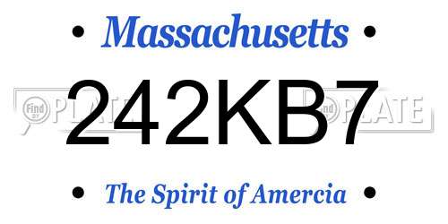242KB7 Massachusetts License Plate