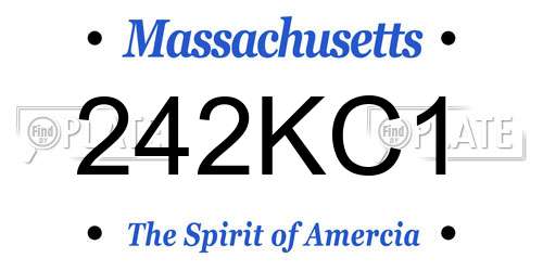 242KC1 Massachusetts License Plate